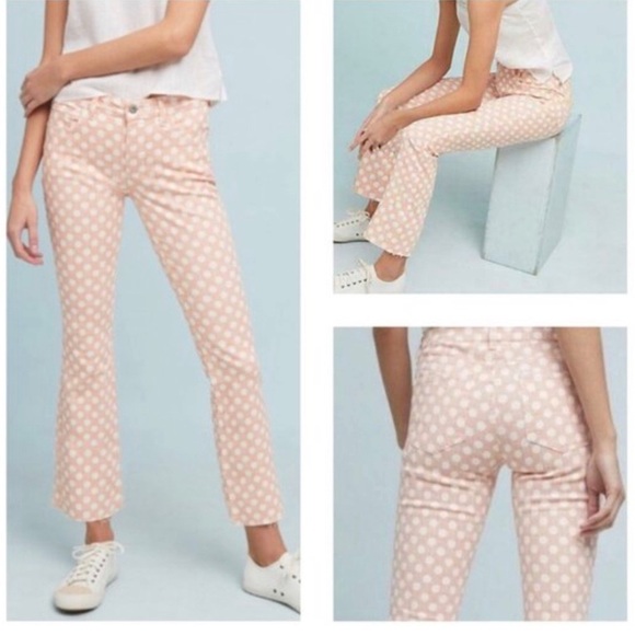 Anthropologie Pilcro & the Letterpress Polka Dot Pants High Rise Bootcut… - Picture 1 of 7